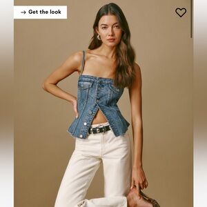 WORN ONCE reformation coco denim bustier top